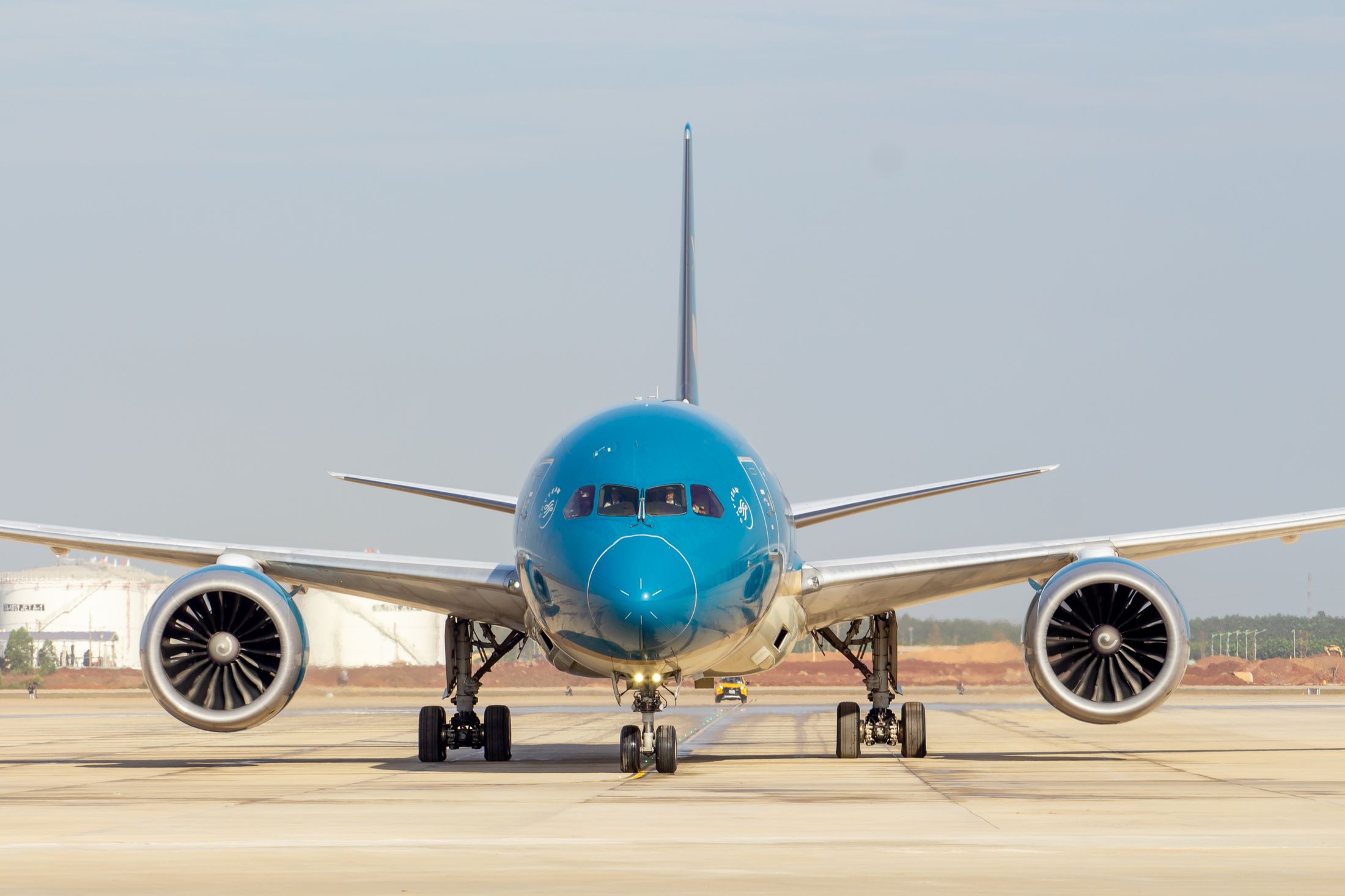 Passenger aircraft ready for an international journey